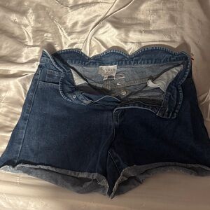 Hayden Blue Scalloped Denim Shorts